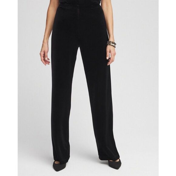 Chico's Travelers Dress Pants Size 3S 16S Elegant Velvet Pull On - Picture 1 of 12